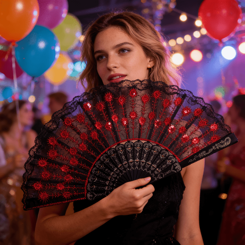 Tassel Fringe Trim - Spanish Style Folding Hand Fan with
