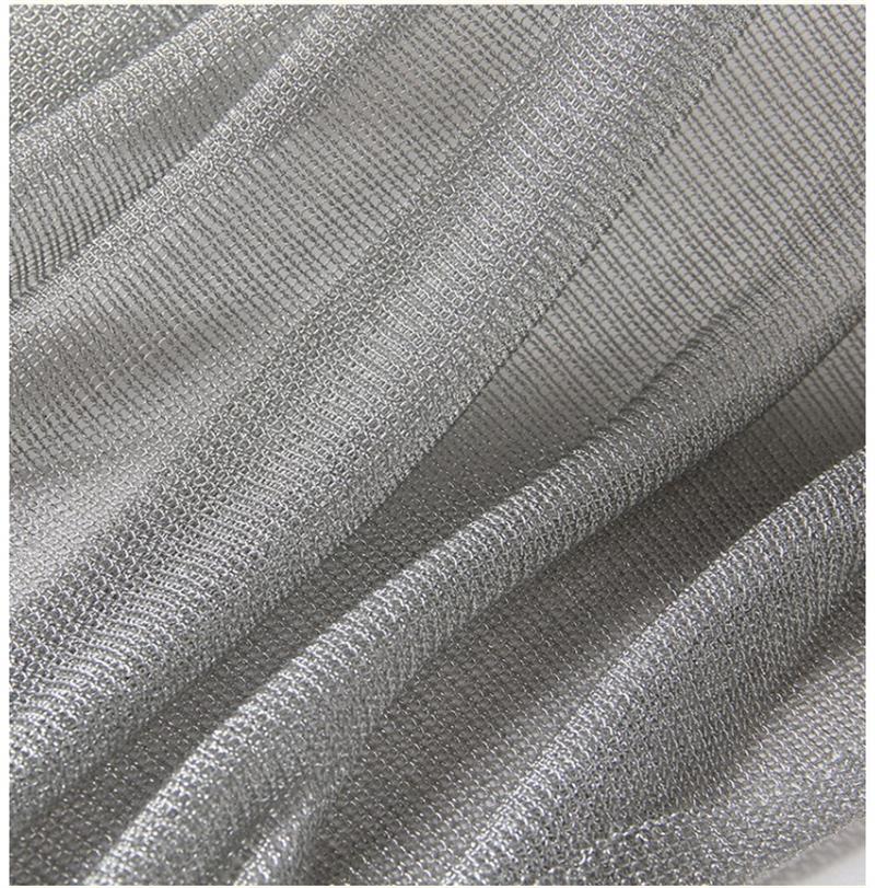 Knitted Metal Texture Fabric L - Crystal Mesh Fabric 评论和价格