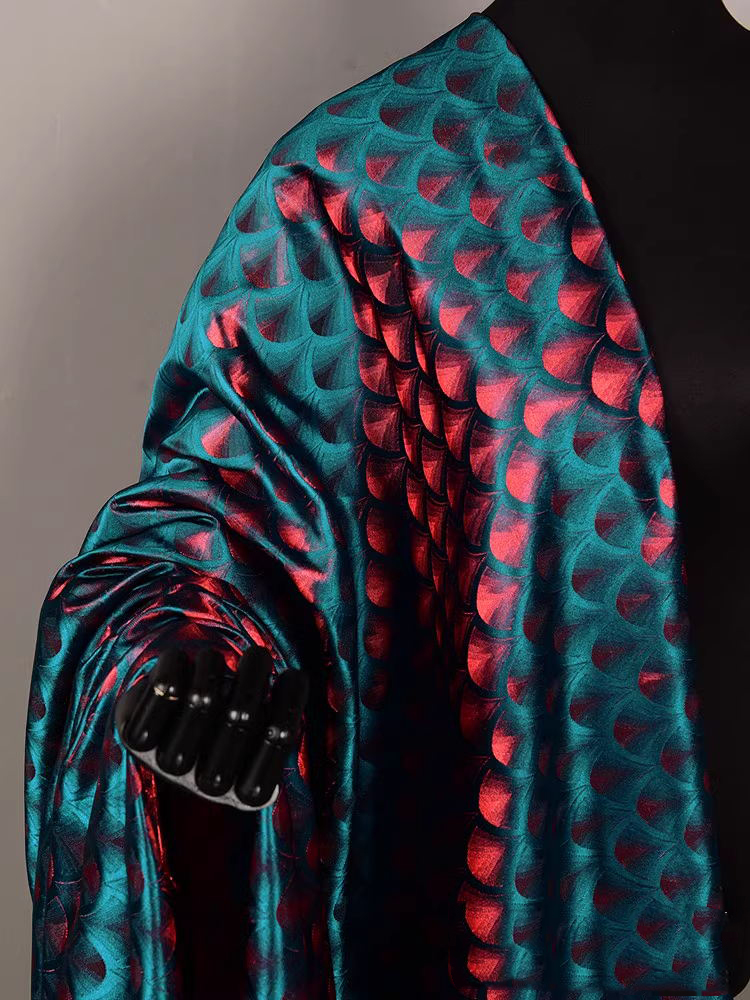 Peacock Green Woven Brocade Fa - Crystal Mesh Fabric 评论和价格